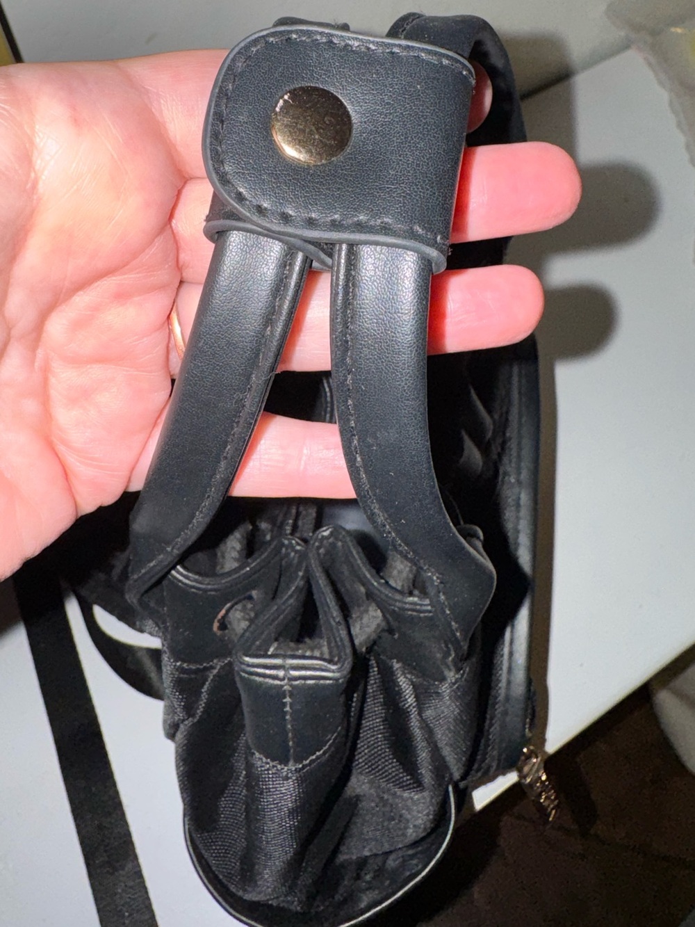 Versace Perfums black nylon backpack bag w gold hardware like new - Picture 7 of 15